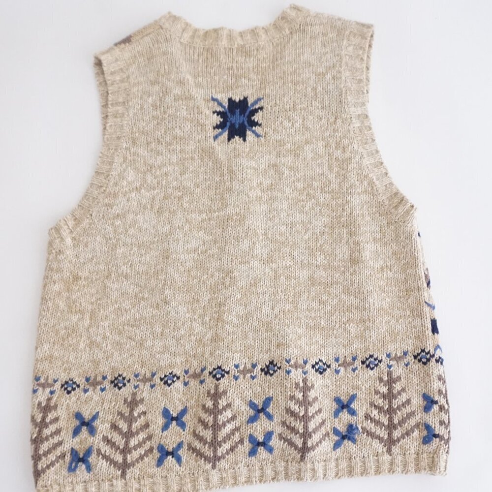 Vintage St Johns Bay Ramie Cotton Knit Vest Eclectic Grandpa Southwestern 1X - Picture 9 of 10